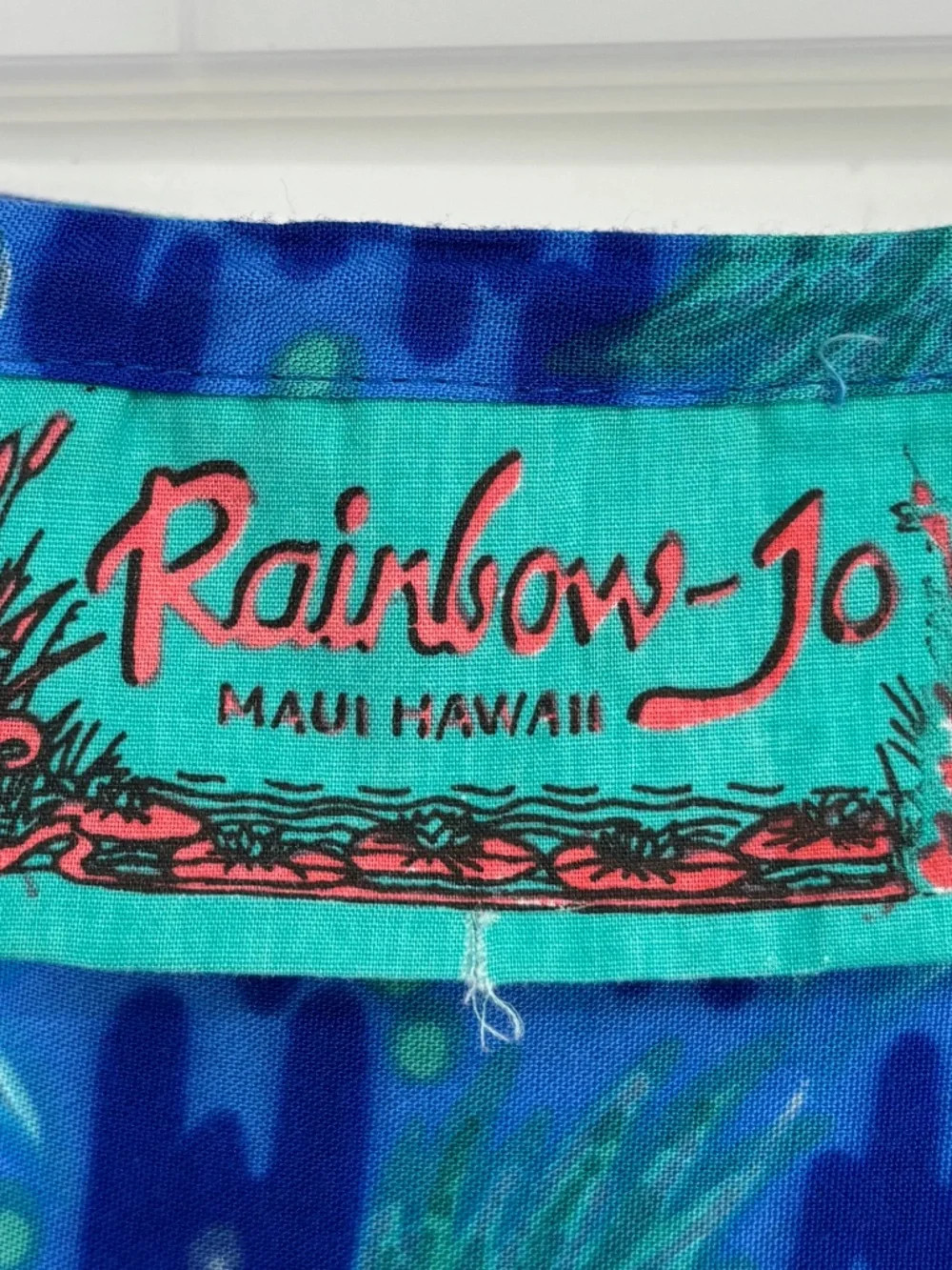 Rainbow Jo Maui Hawaii Womens Medium Wrap Skirt Blue Green Sea Life Fish Print